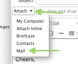Zimbra - Attaching an email to an email - UNA Help